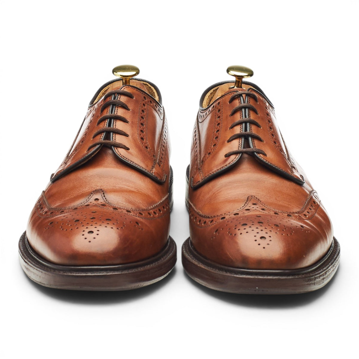 'Grafton' Tan Brown Leather Derby Brogues UK 8.5 F