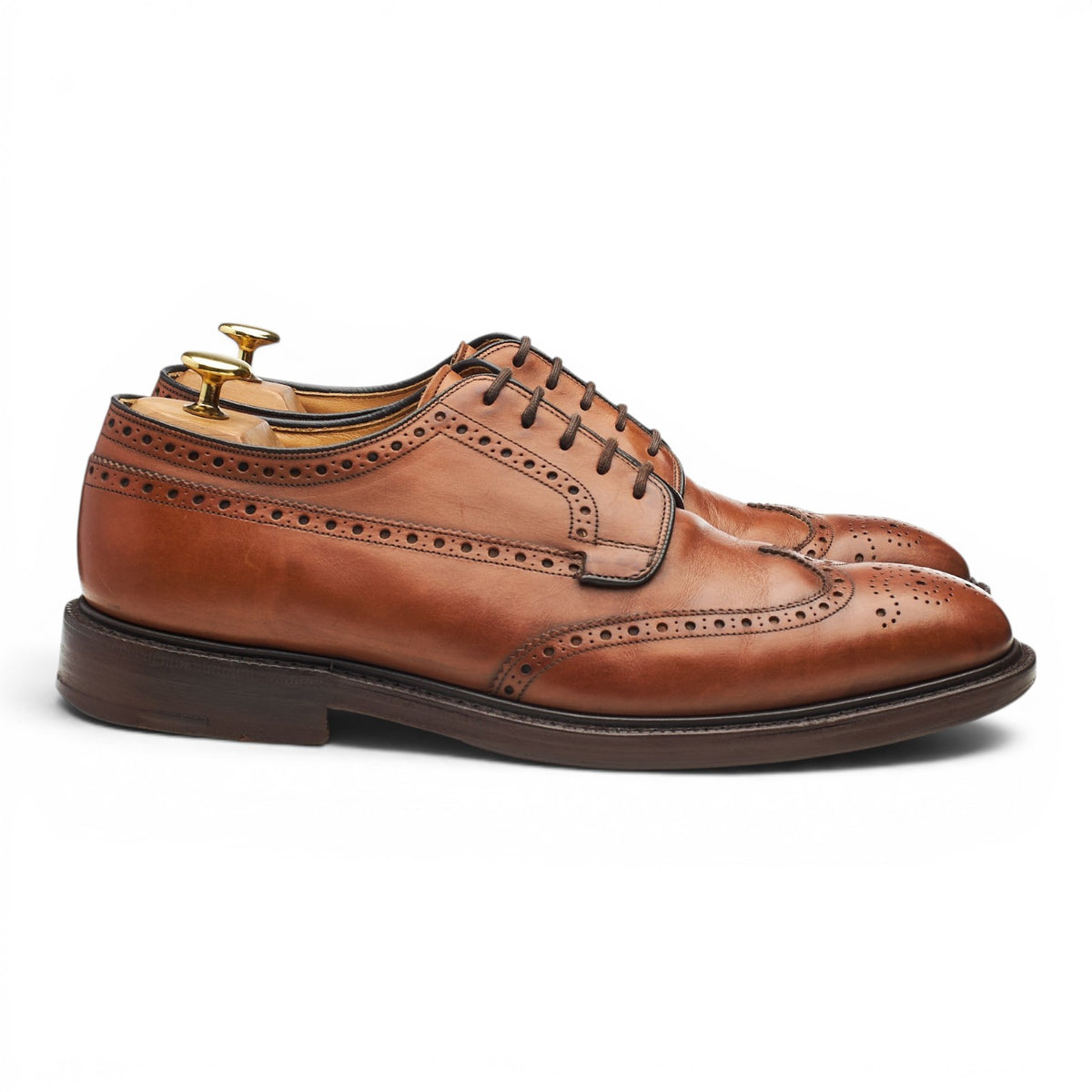 'Grafton' Tan Brown Leather Derby Brogues UK 8.5 F