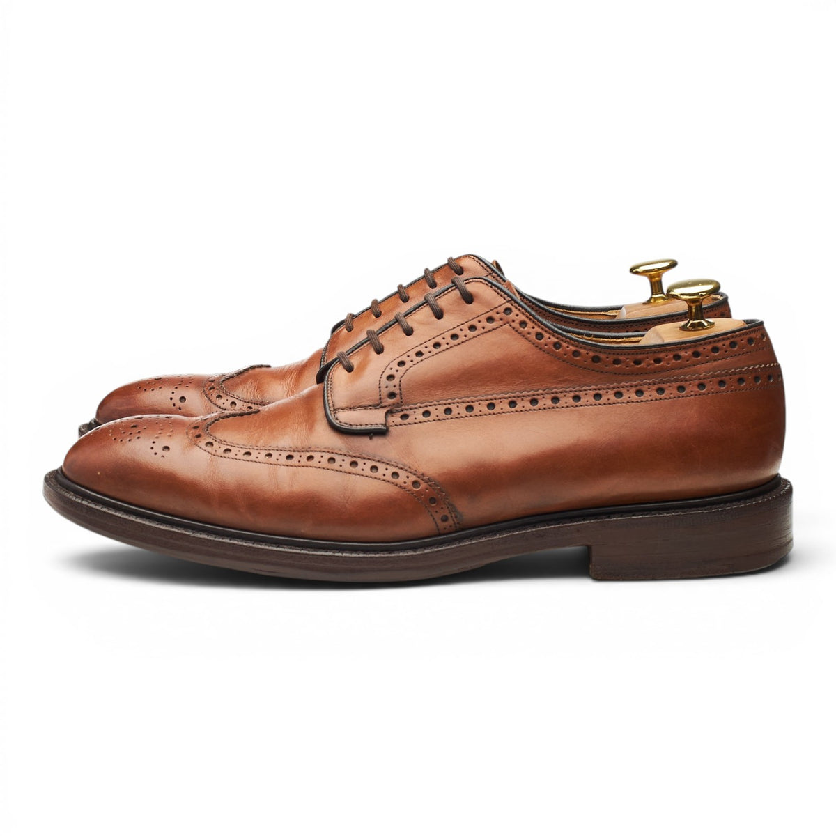 'Grafton' Tan Brown Leather Derby Brogues UK 8.5 F