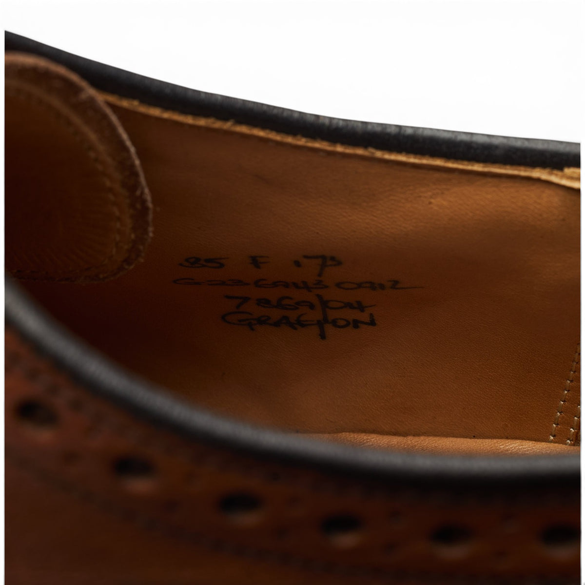 'Grafton' Tan Brown Leather Derby Brogues UK 8.5 F