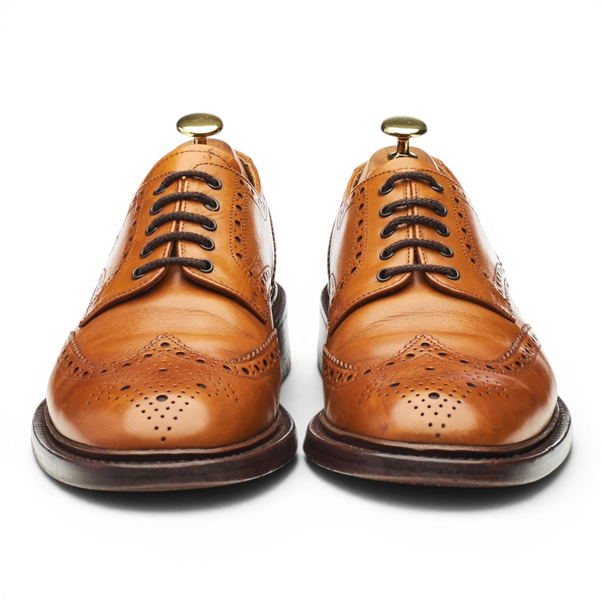 1880 'Chester 2' Tan Brown Leather Derby Brogues UK 8 F