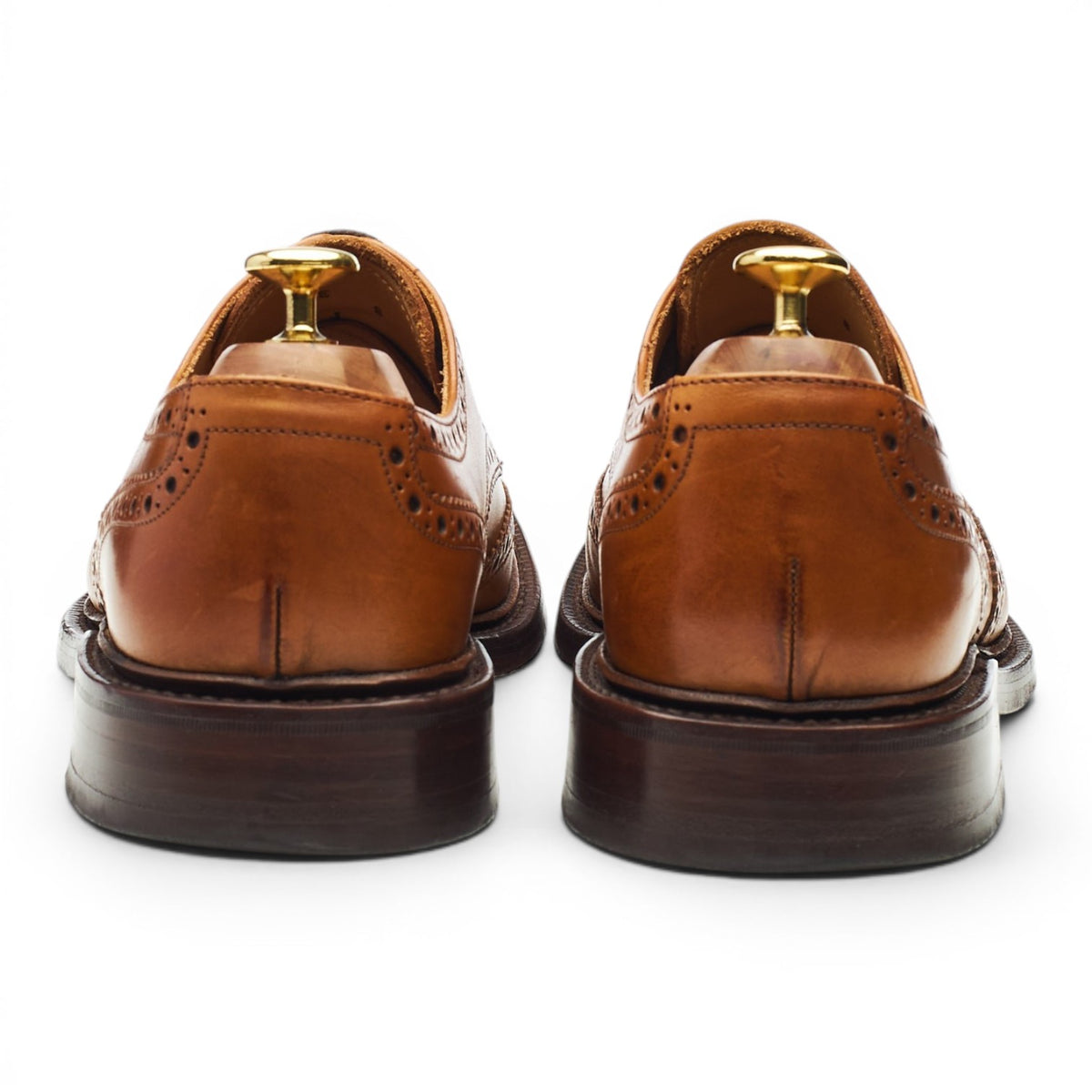 1880 'Chester 2' Tan Brown Leather Derby Brogues UK 8 F