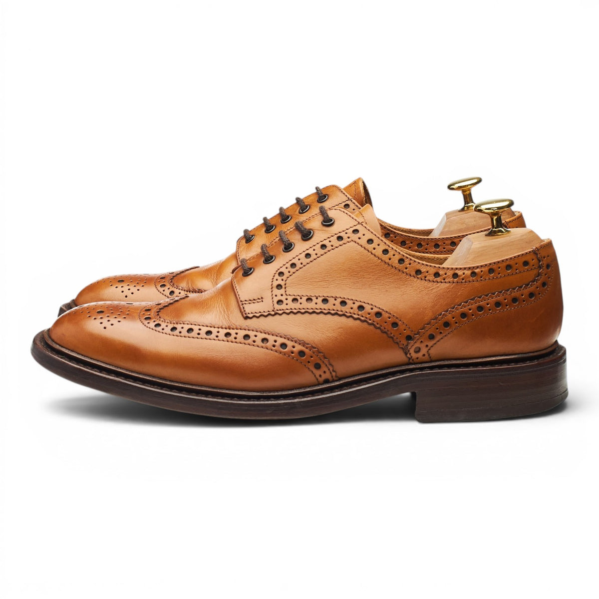 1880 'Chester 2' Tan Brown Leather Derby Brogues UK 8 F