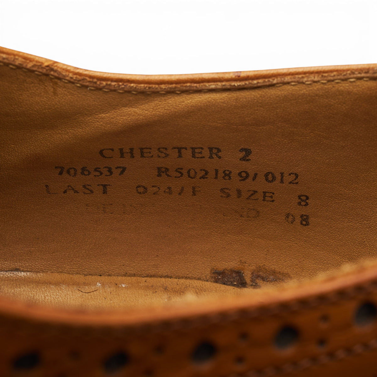 1880 'Chester 2' Tan Brown Leather Derby Brogues UK 8 F