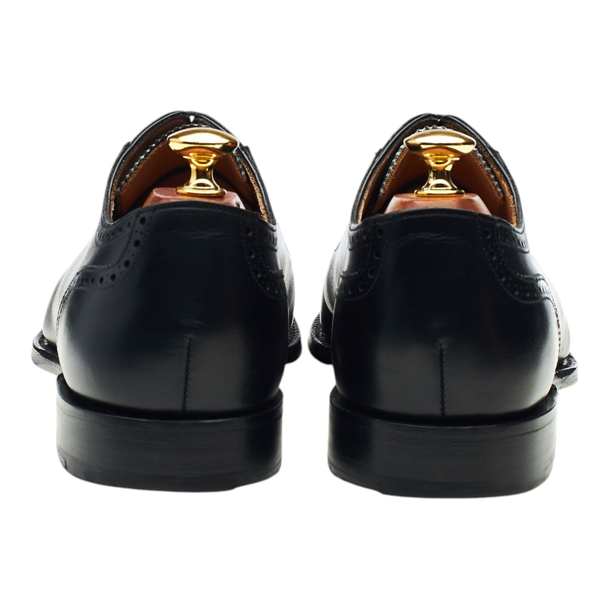 'Fenchurch' Black Leather Oxford Semi Brogues UK 9 F