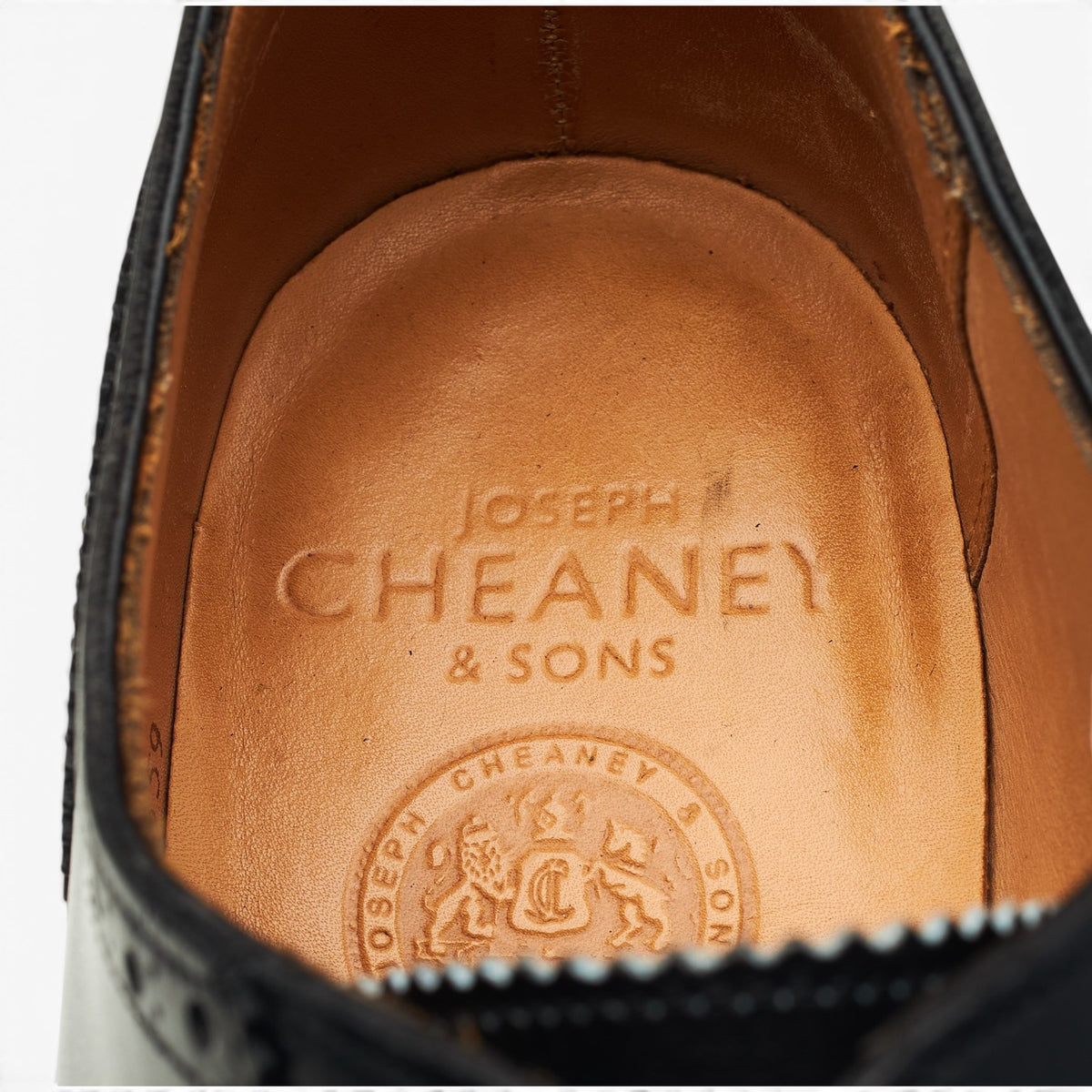 'Fenchurch' Black Leather Oxford Semi Brogues UK 9 F