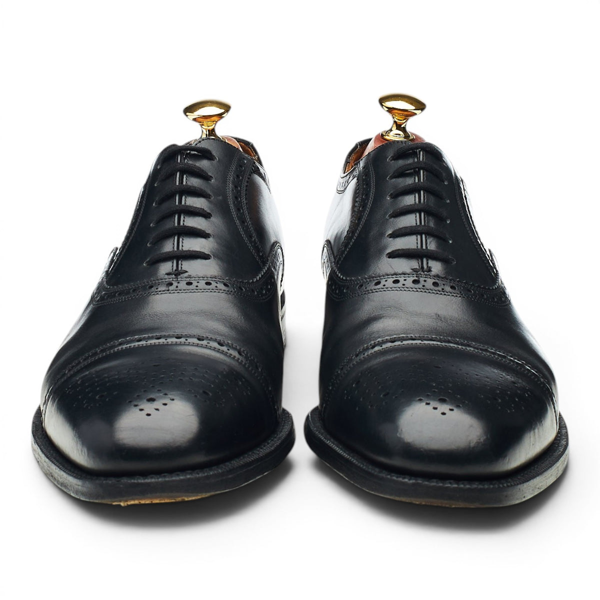 Royal Collection Black Leather Oxford Brogues UK 9.5 F