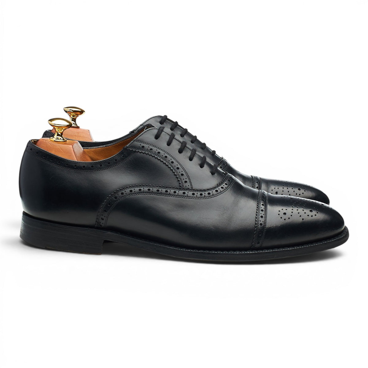 Royal Collection Black Leather Oxford Brogues UK 9.5 F