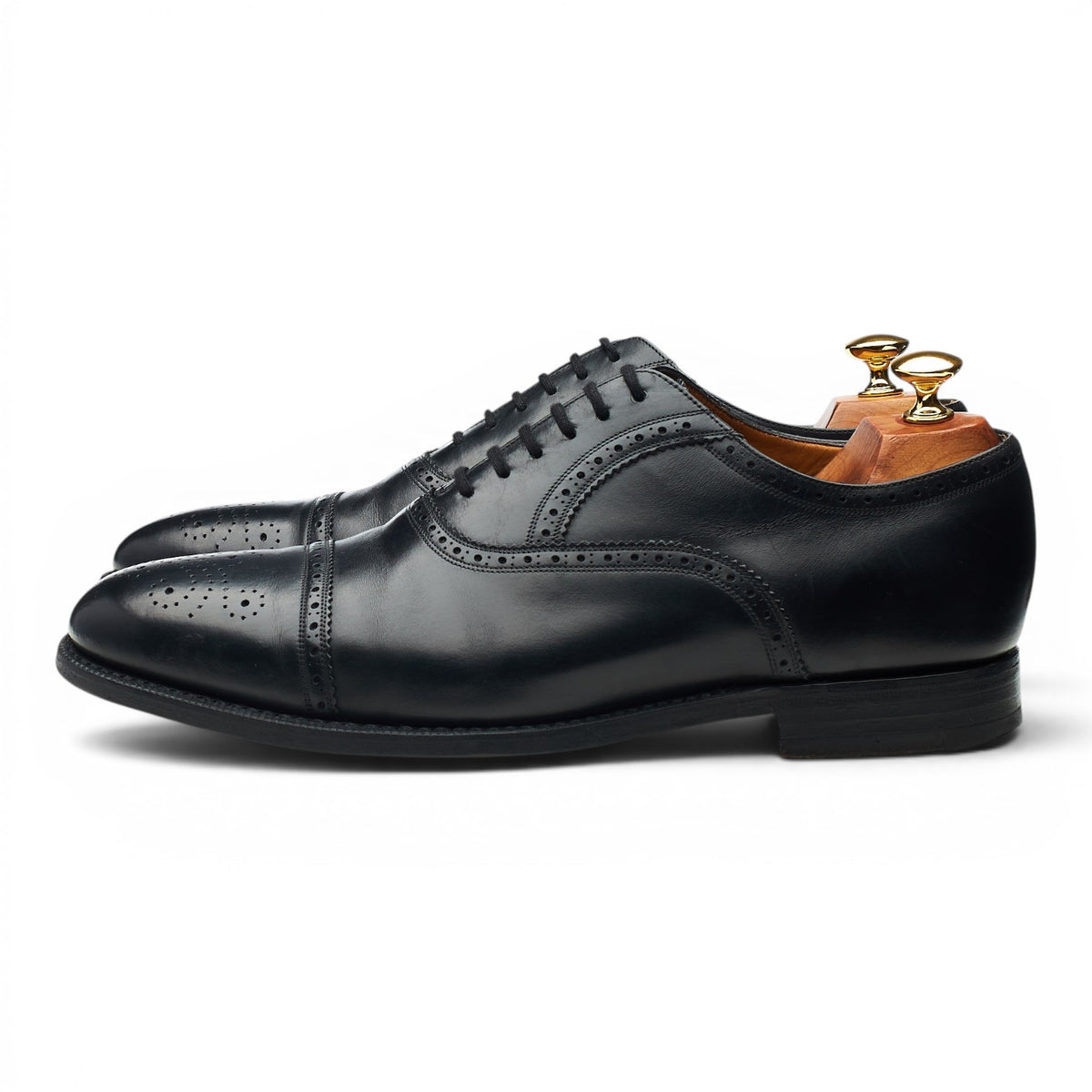 Royal Collection Black Leather Oxford Brogues UK 9.5 F