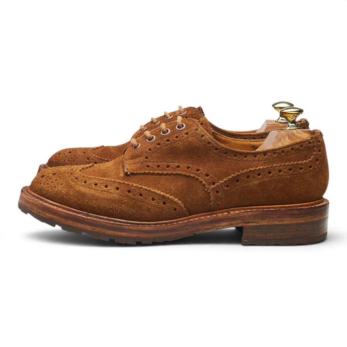 Snuff Brown Suede Derby Brogues UK 7.5