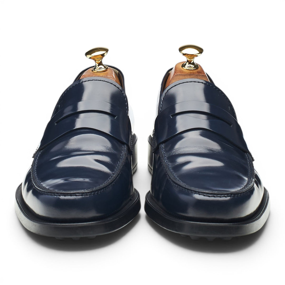 Navy Blue Leather Loafers UK 6.5