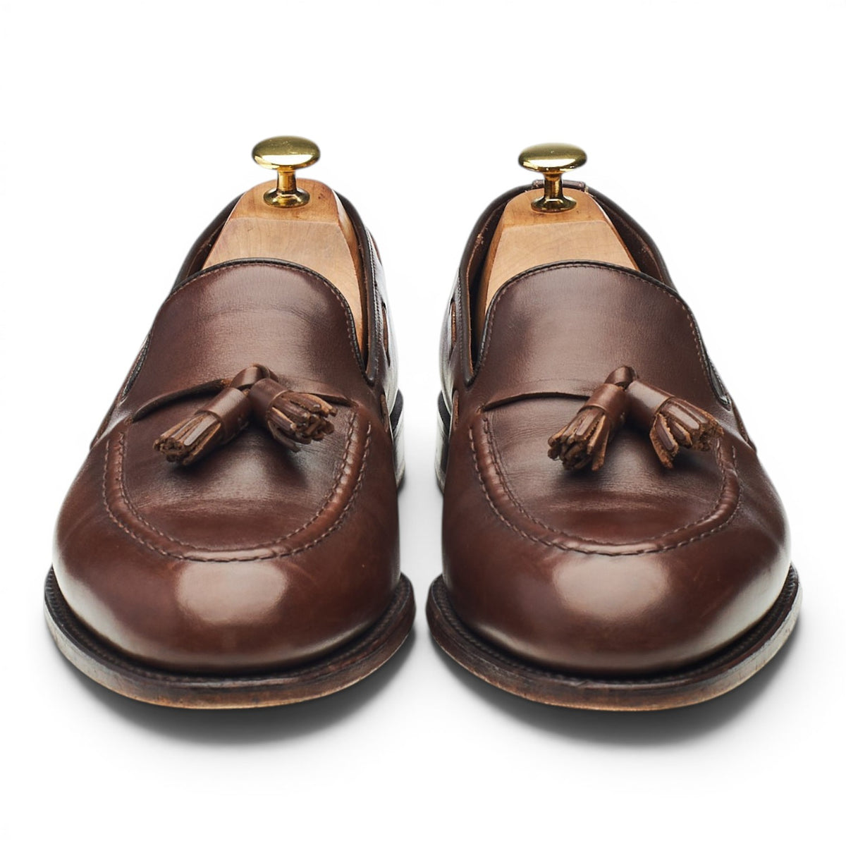 1880 'Russell' Dark Brown Leather Tassel Loafers UK 8 F
