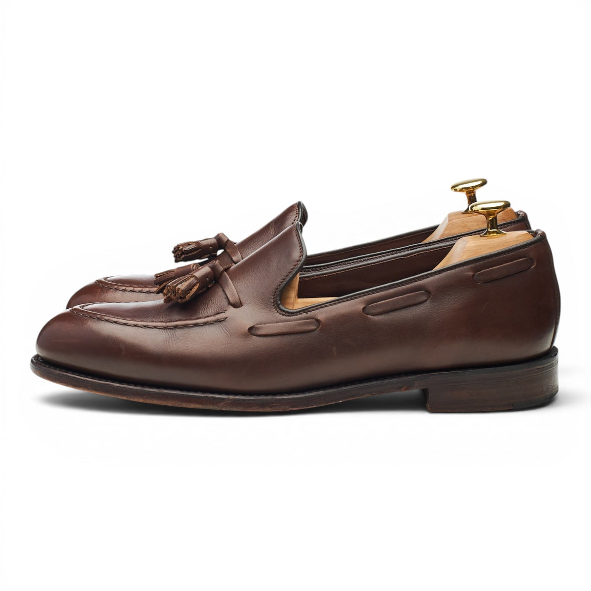 1880 'Russell' Dark Brown Leather Tassel Loafers UK 8 F
