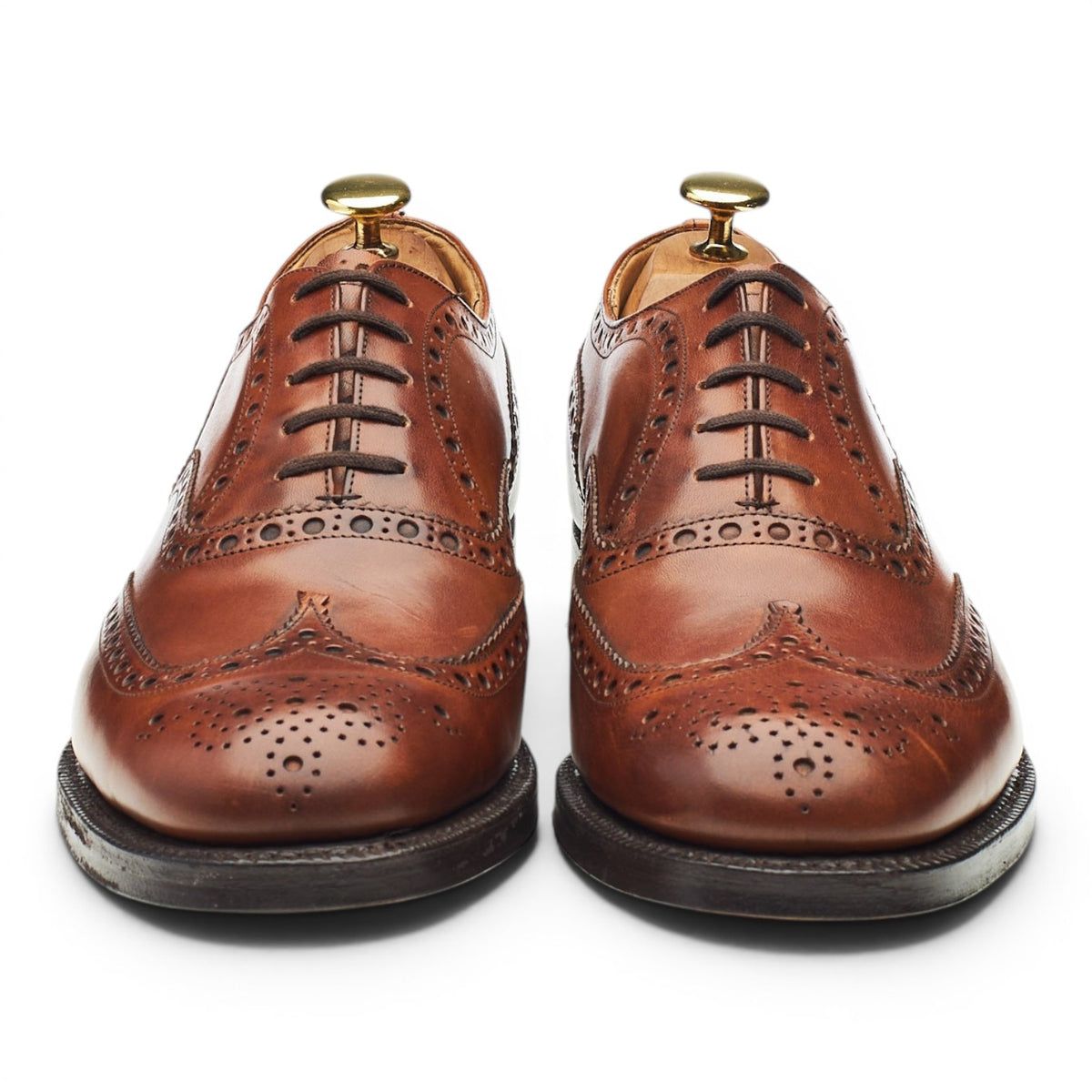 'Burwood' Tan Brown Leather Oxford Brogues UK 8.5 F