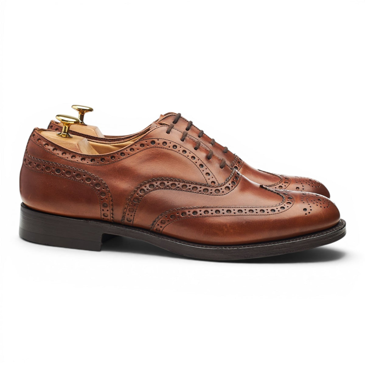 'Burwood' Tan Brown Leather Oxford Brogues UK 8.5 F