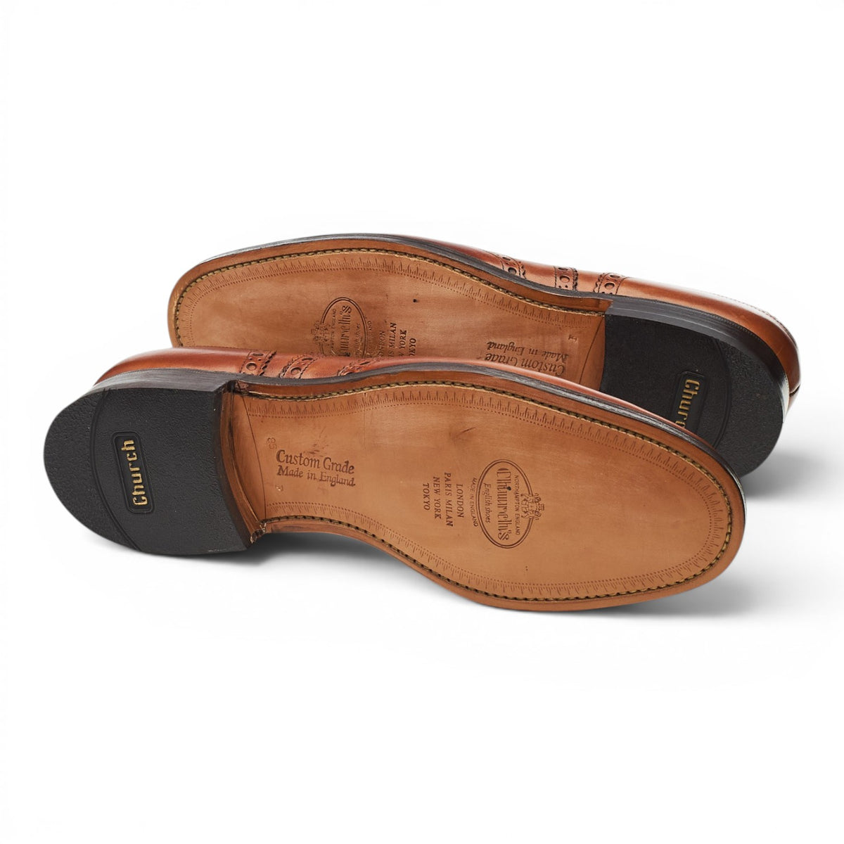 'Burwood' Tan Brown Leather Oxford Brogues UK 8.5 F