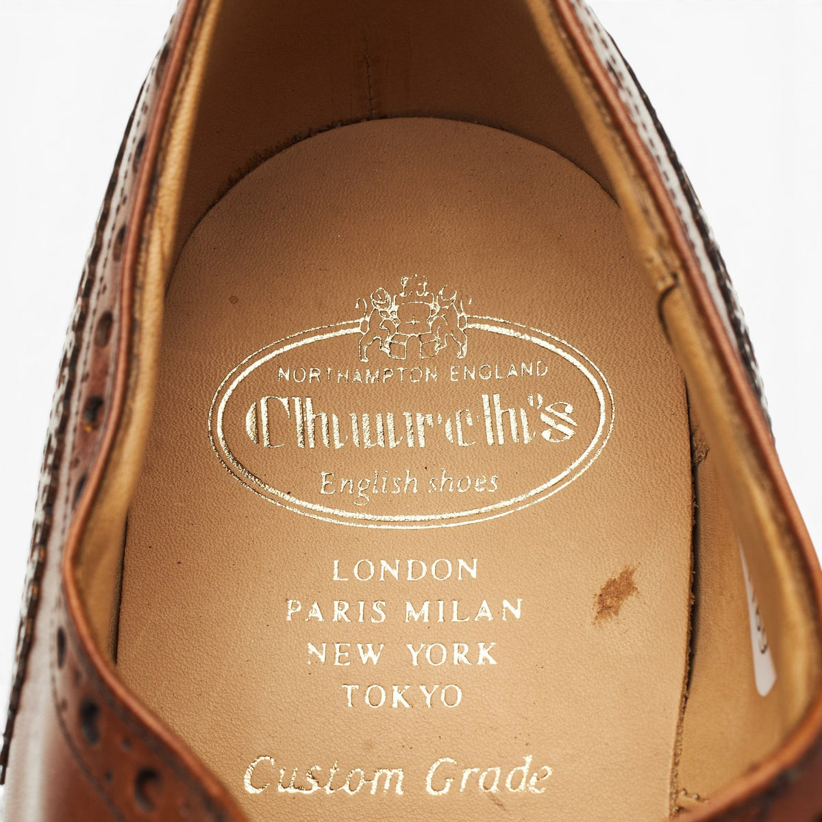 'Burwood' Tan Brown Leather Oxford Brogues UK 8.5 F