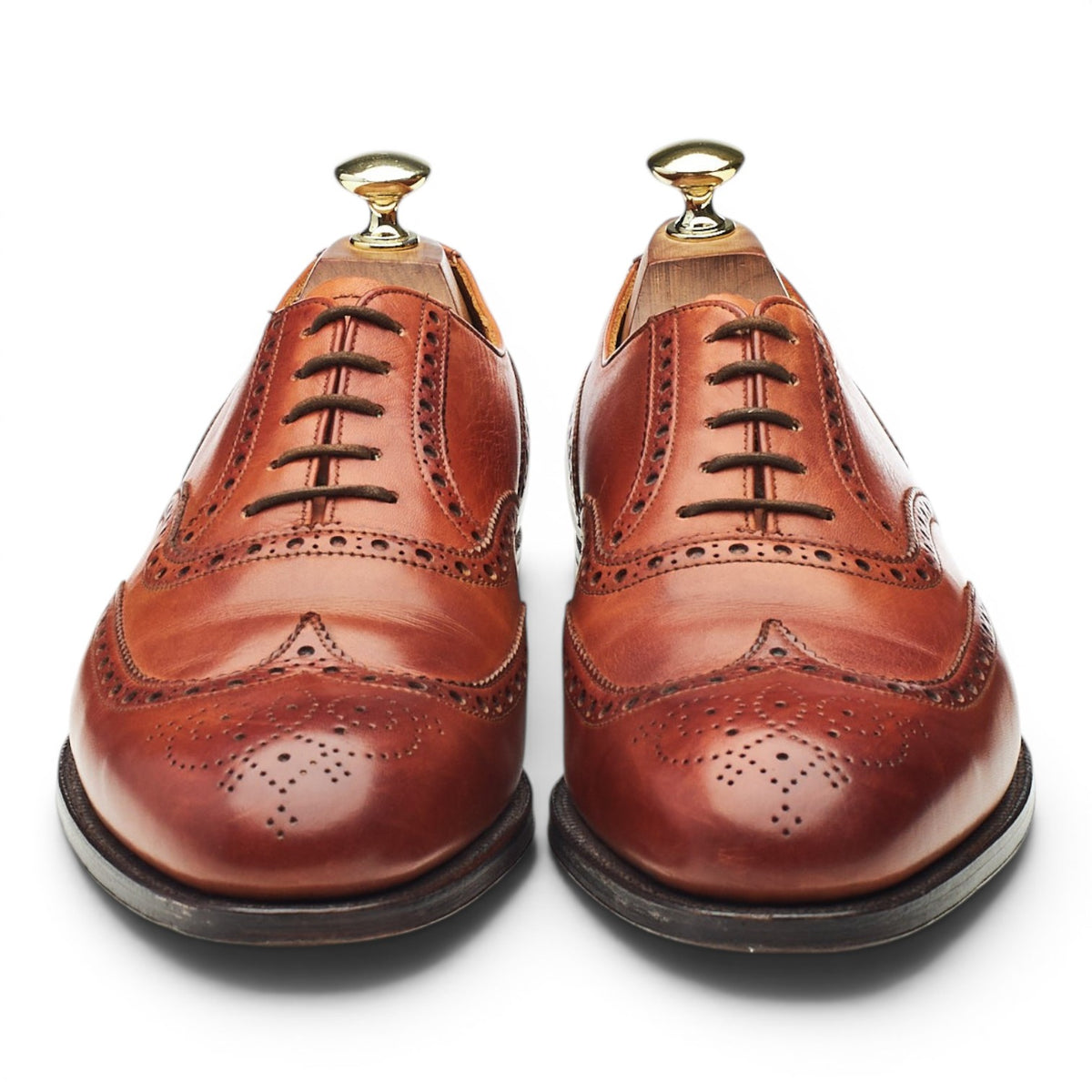 'London' Tan Brown Leather Oxford Brogues UK 7.5 E