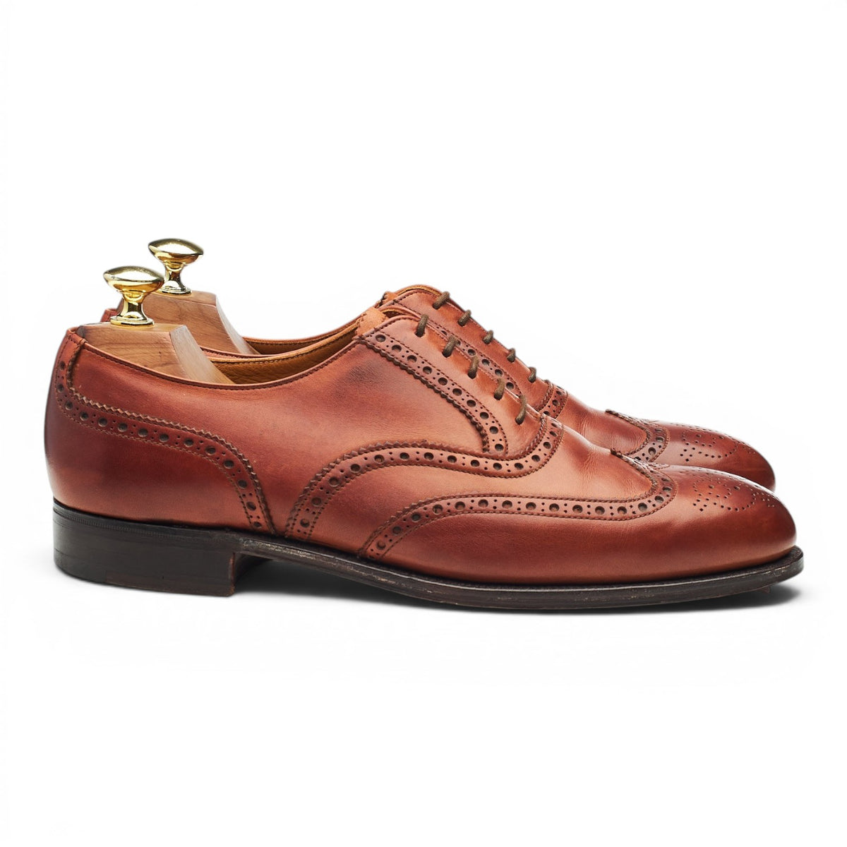 'London' Tan Brown Leather Oxford Brogues UK 7.5 E