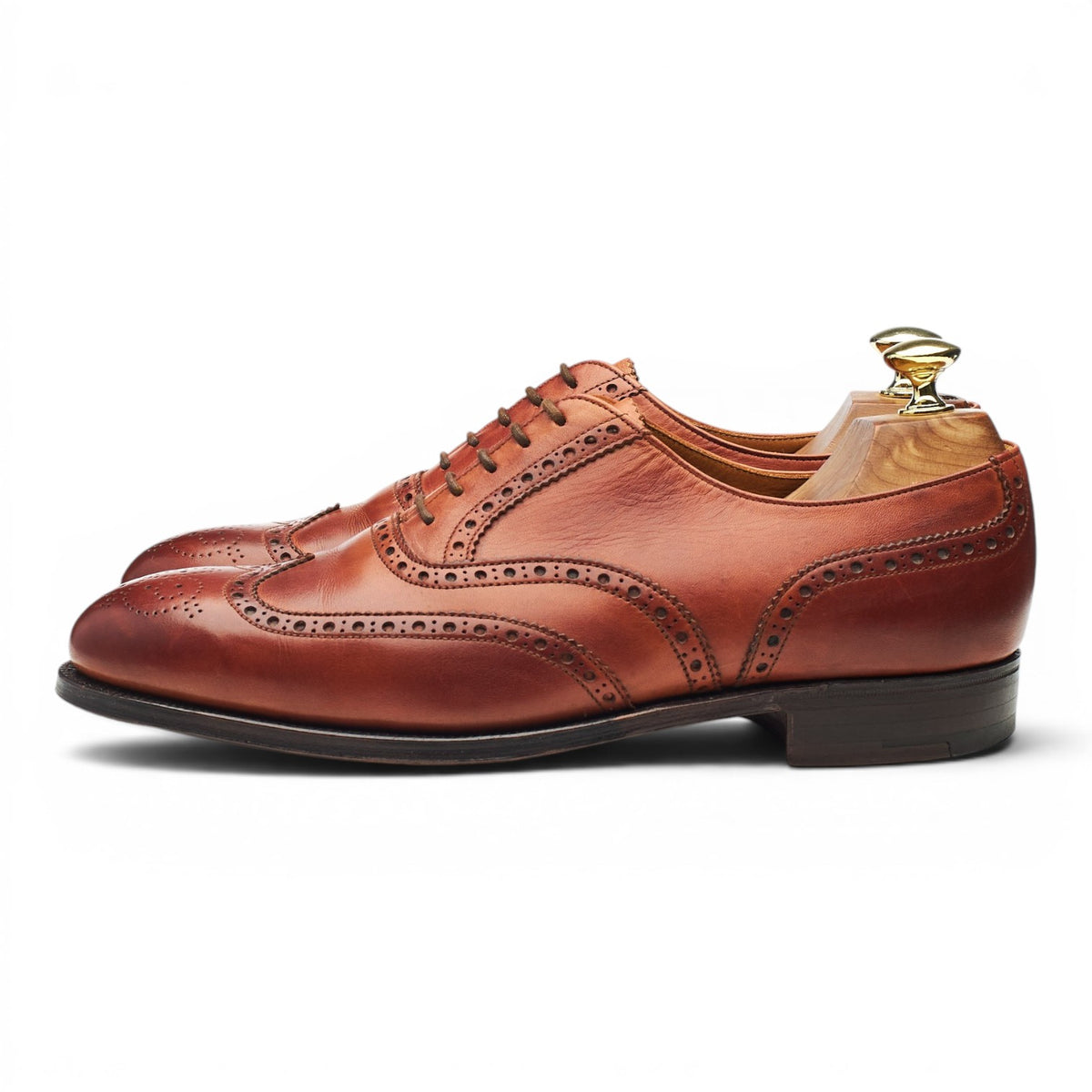 'London' Tan Brown Leather Oxford Brogues UK 7.5 E