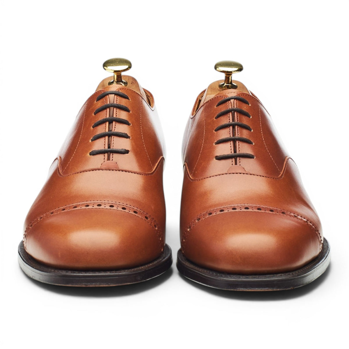 Tan Brown Leather Oxford UK 8 F