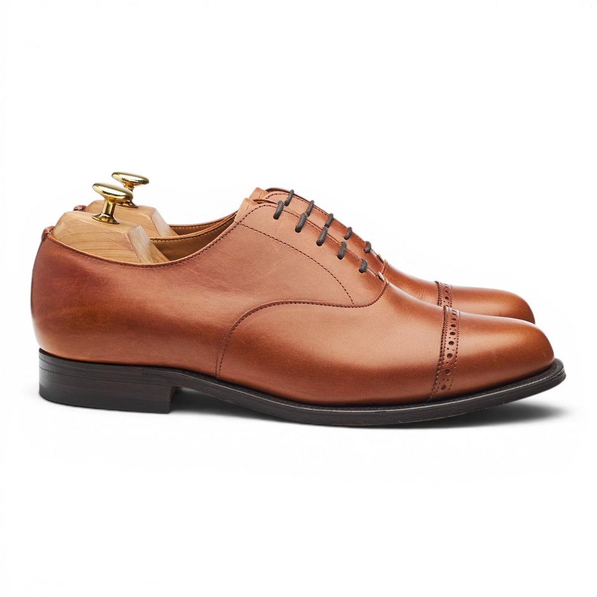 Tan Brown Leather Oxford UK 8 F