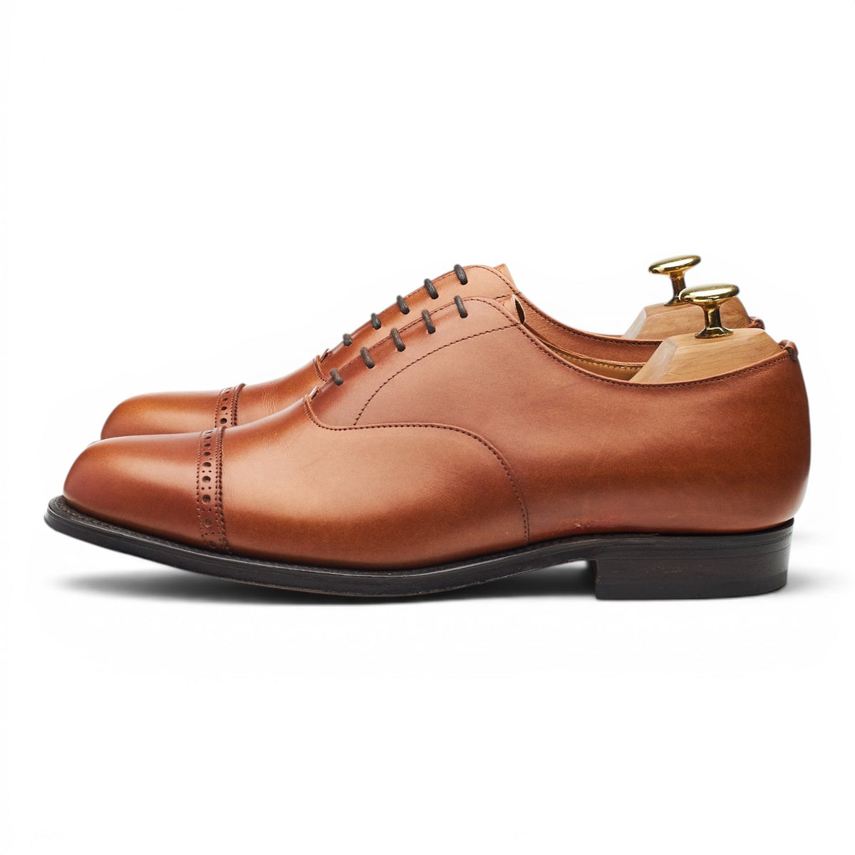 Tan Brown Leather Oxford UK 8 F