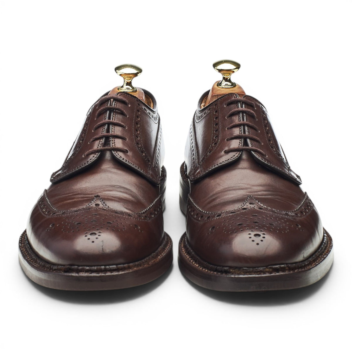 'Grafton' Dark Brown Leather Derby Brogues UK 7.5 F
