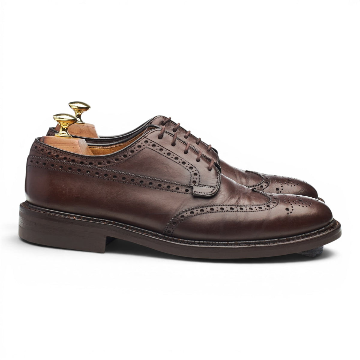 'Grafton' Dark Brown Leather Derby Brogues UK 7.5 F