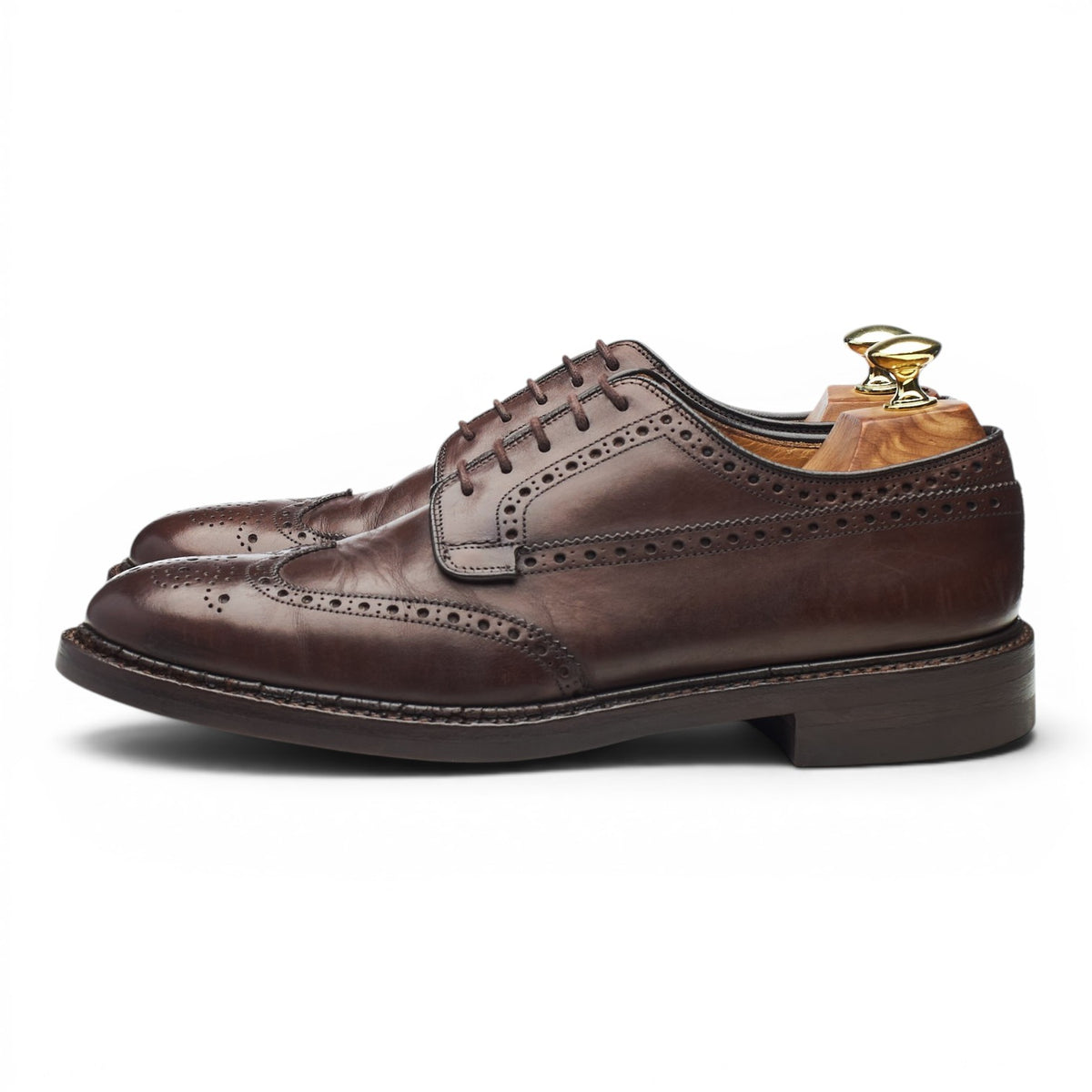 'Grafton' Dark Brown Leather Derby Brogues UK 7.5 F