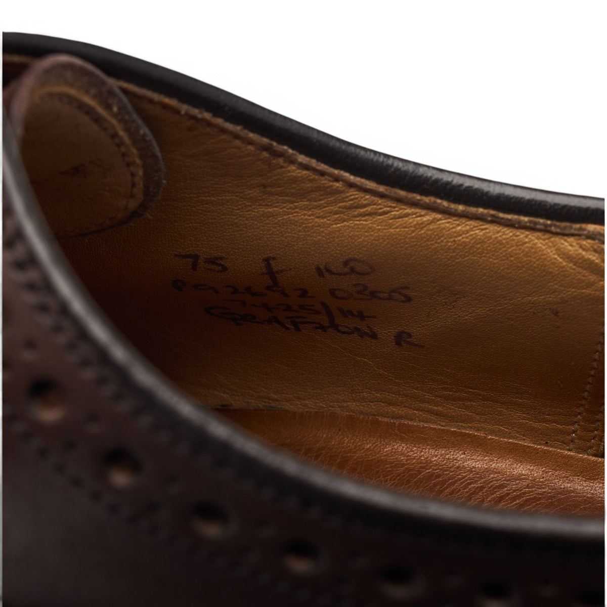 'Grafton' Dark Brown Leather Derby Brogues UK 7.5 F