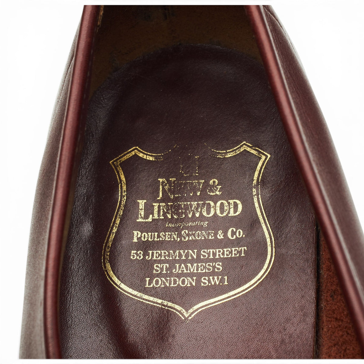 New & Lingwood Burgundy Leather Penny Loafers UK 10.5 E