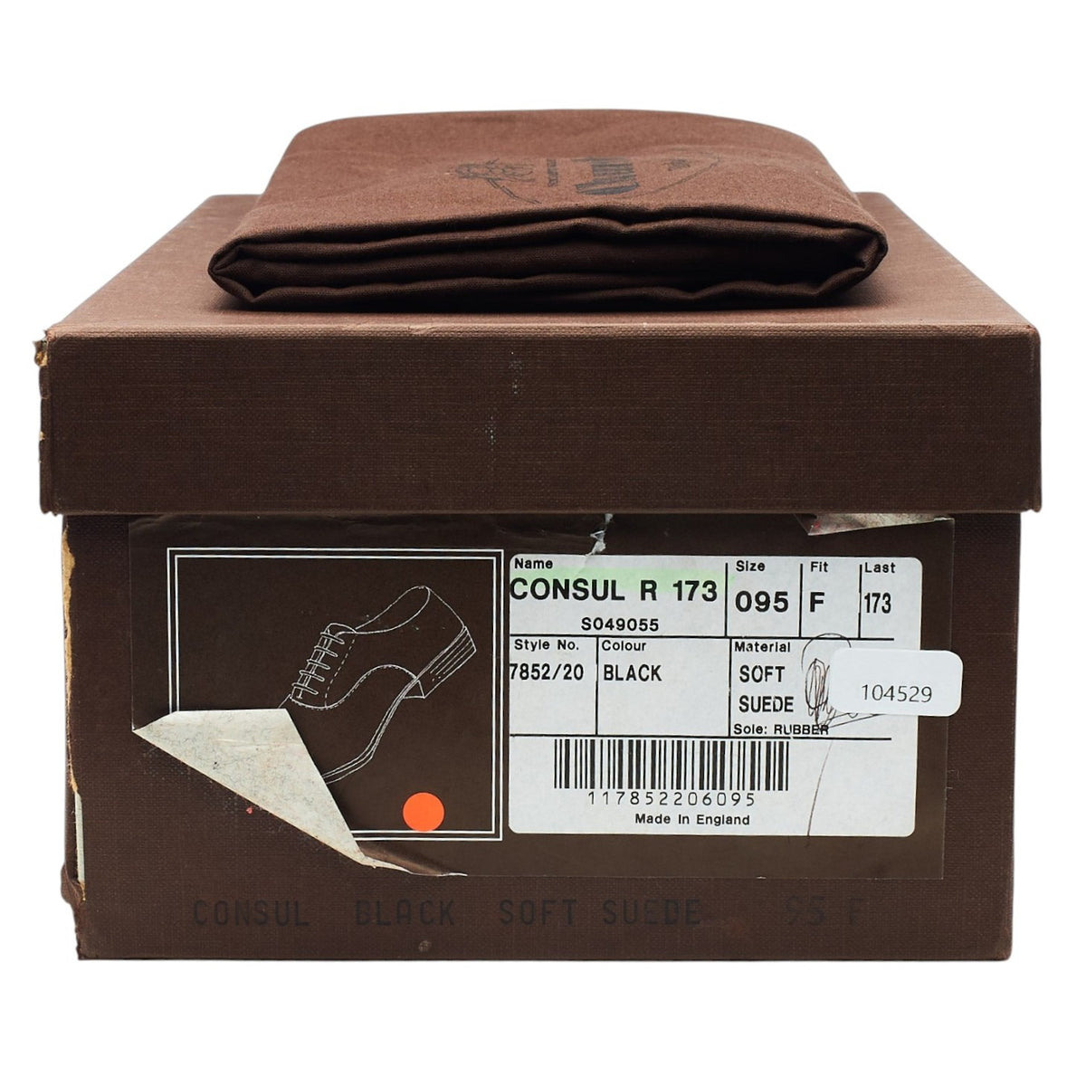 'Consul' Black Leather Oxford UK 10 G