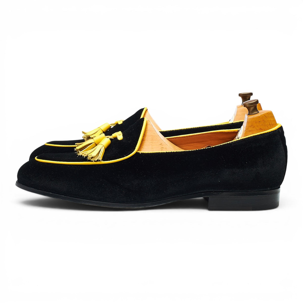 'Model 88' Black Velvet Belgian Loafers UK 8 F