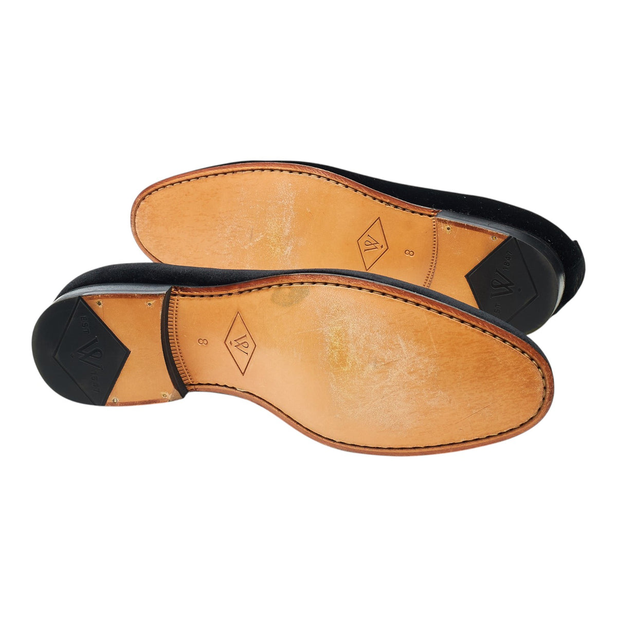 'Model 88' Black Velvet Belgian Loafers UK 8 F