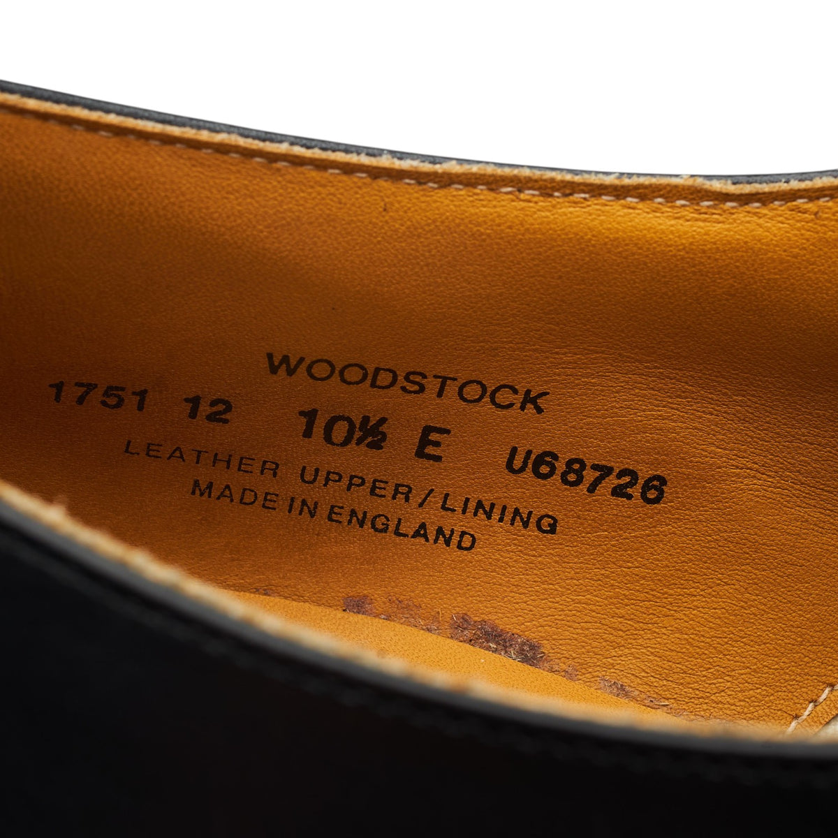 'Woodstock' Black Leather Derby UK 10.5 E
