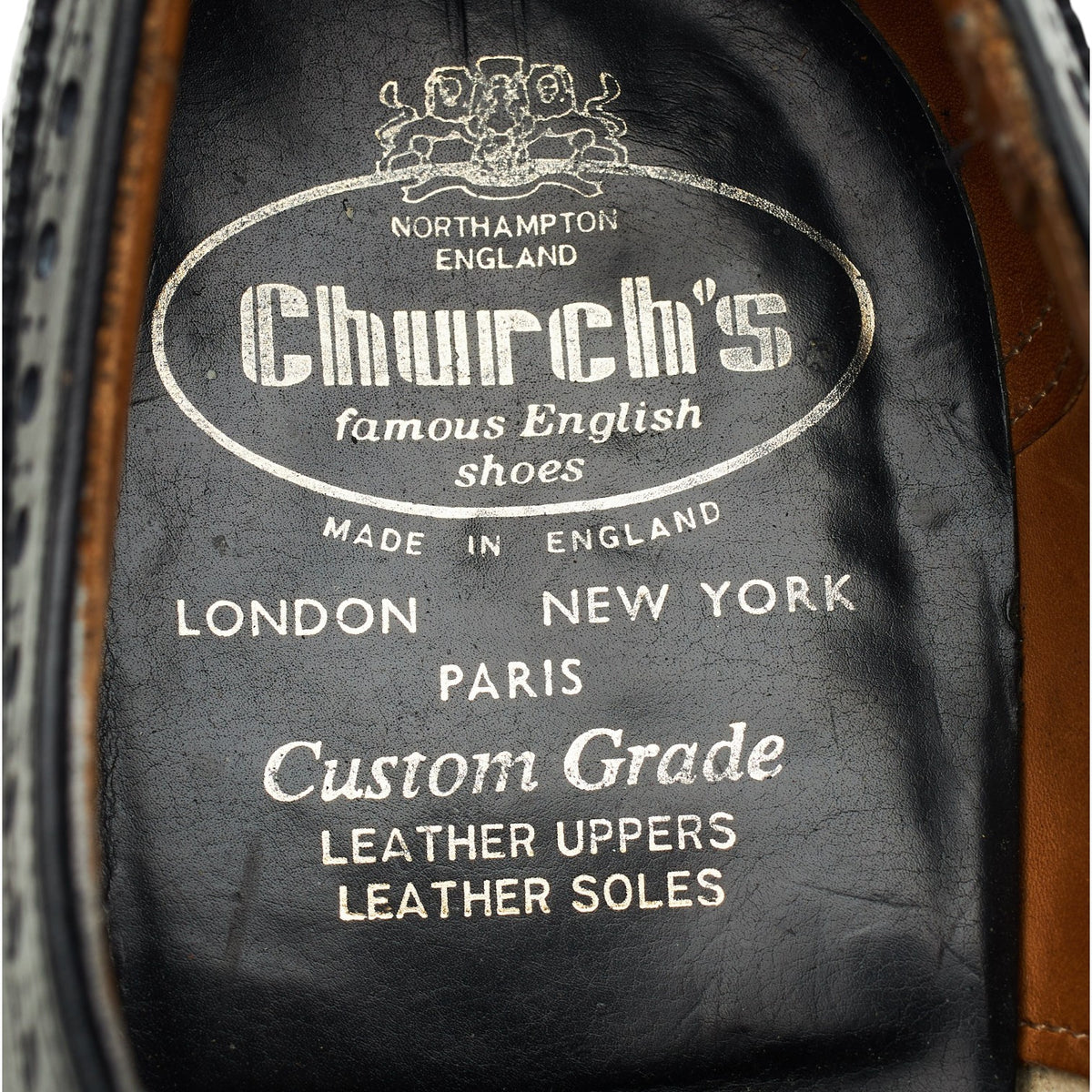 'Chetwynd' Black Leather Oxford Brogues UK 7.5 F