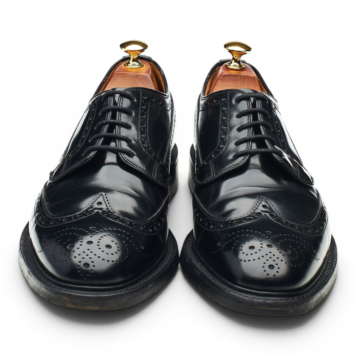 'Braemar' Black Leather Derby Brogues UK 9 F