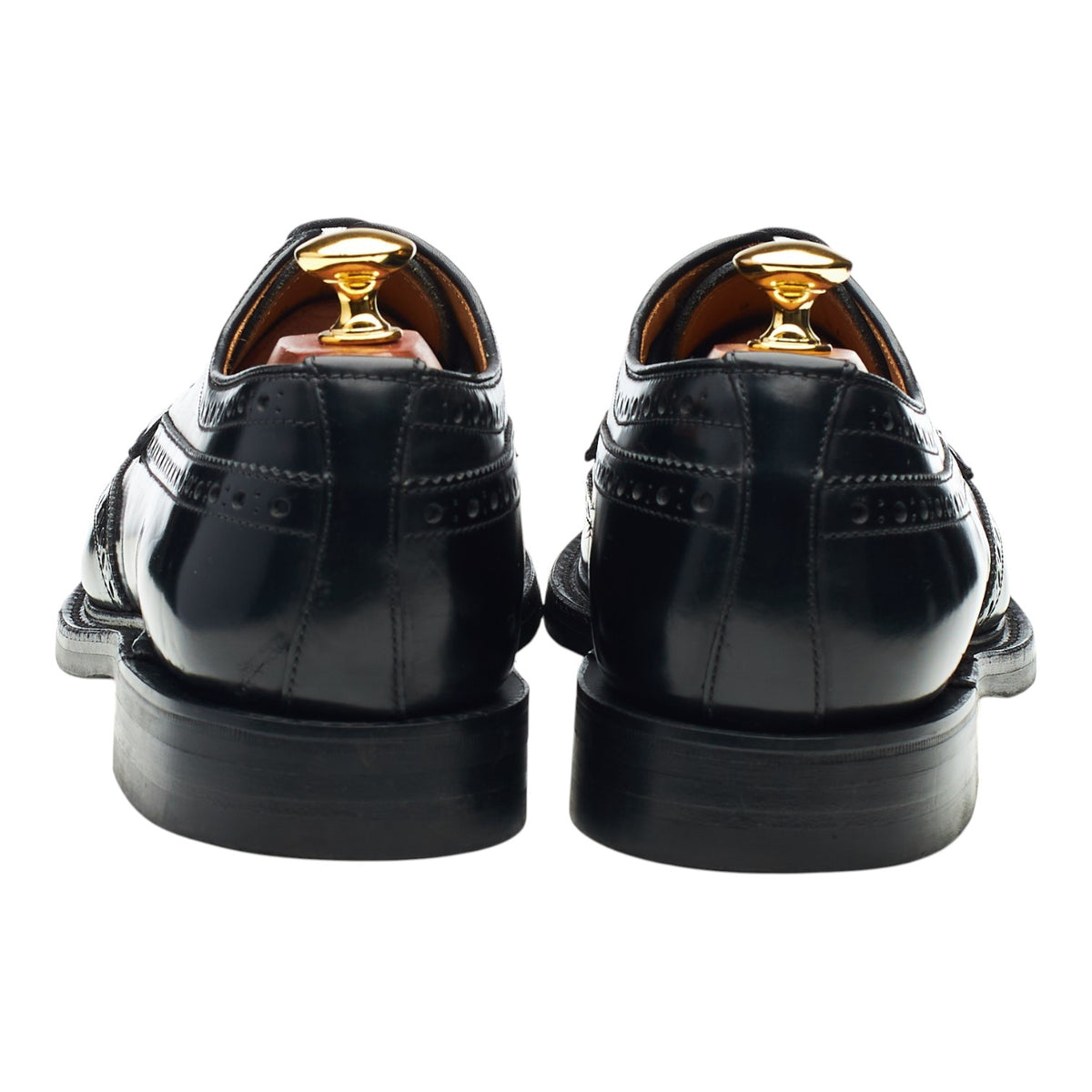 'Braemar' Black Leather Derby Brogues UK 9 F