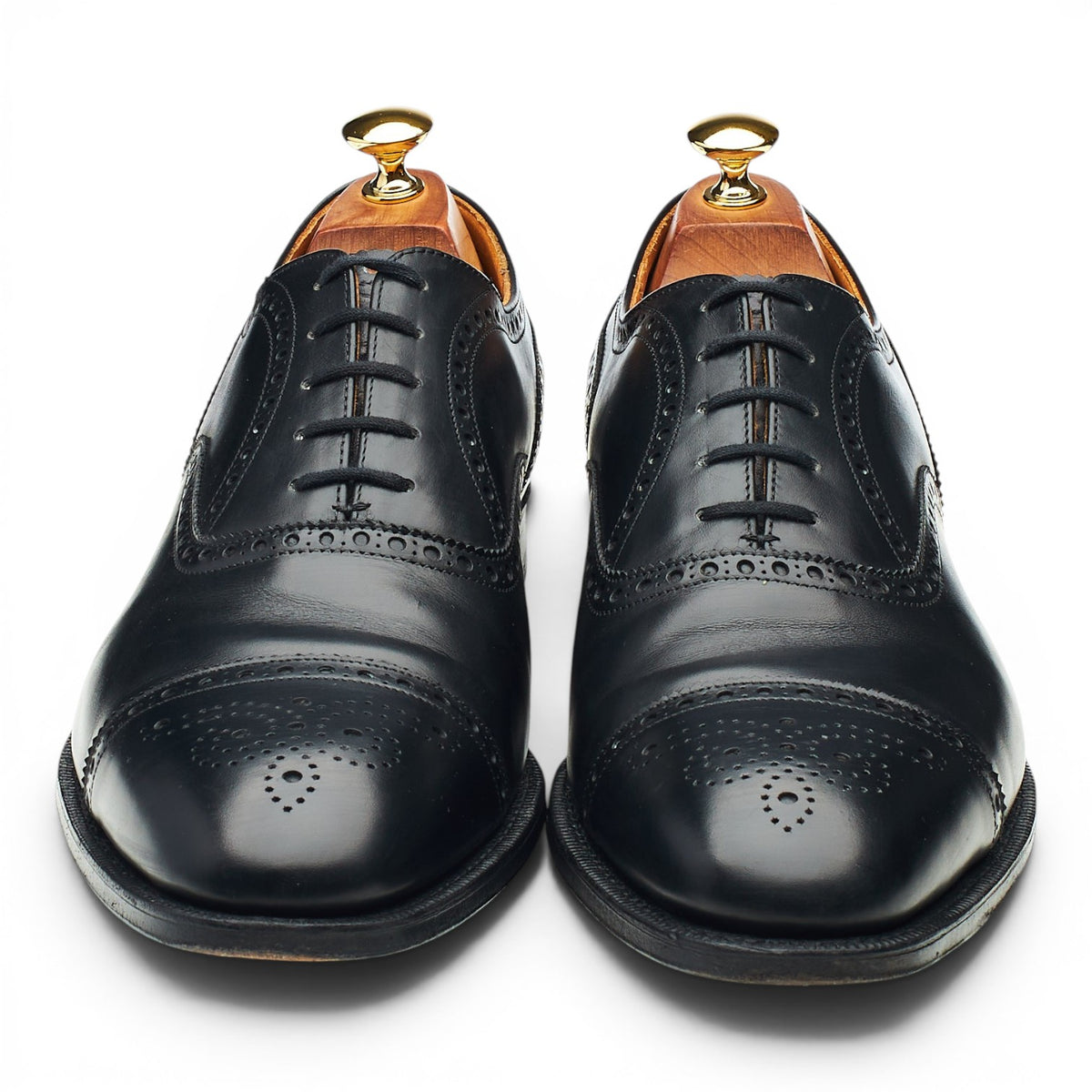 'Diplomat' Black Leather Oxford Brogues UK 10.5 F