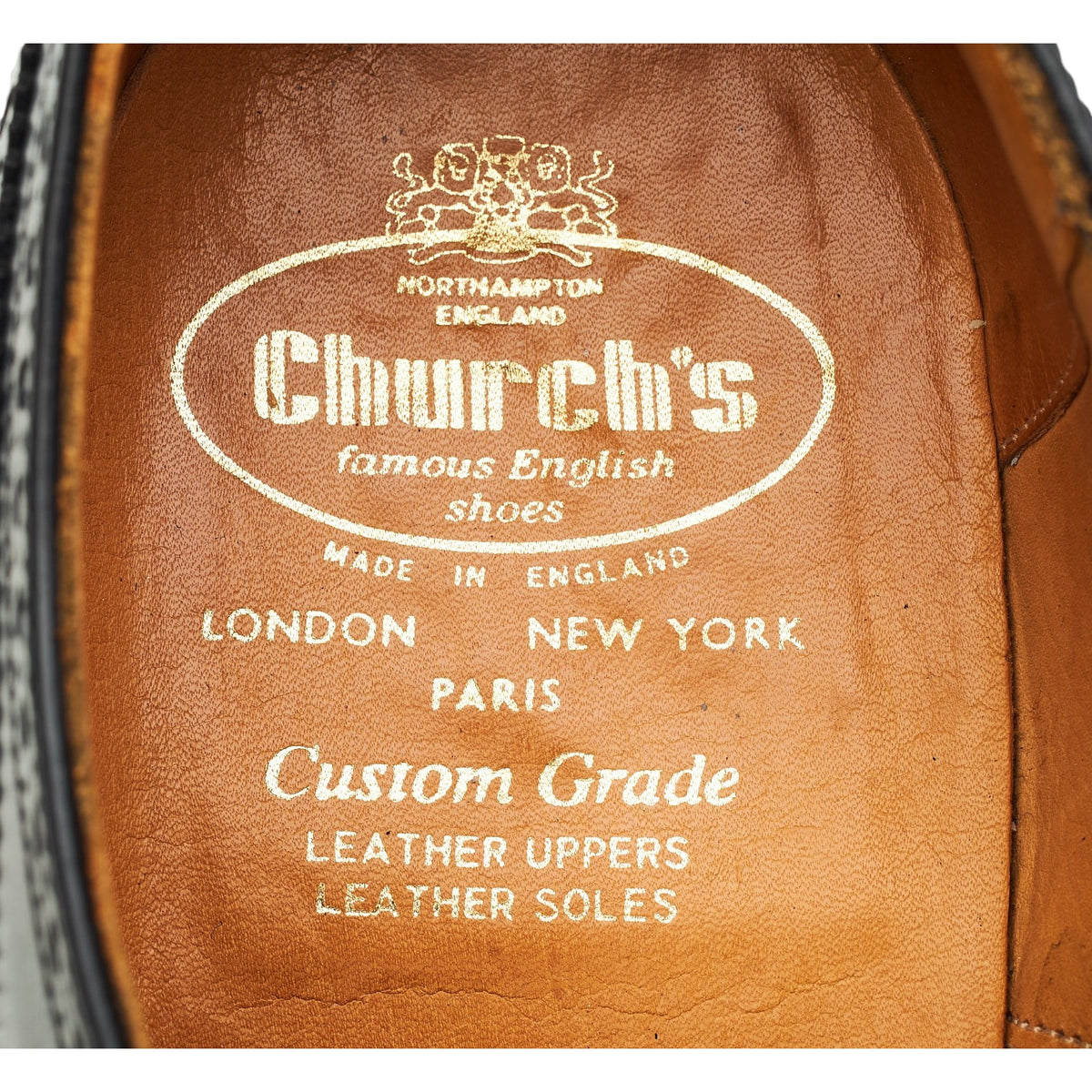 'Diplomat' Black Leather Oxford Brogues UK 10.5 F