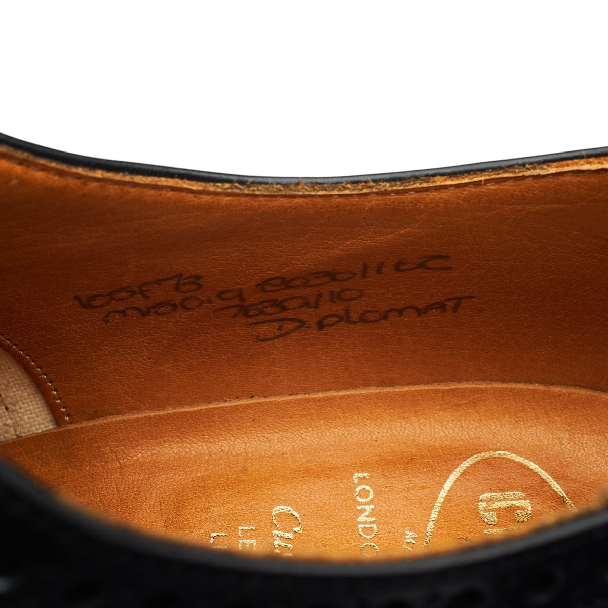 'Diplomat' Black Leather Oxford Brogues UK 10.5 F