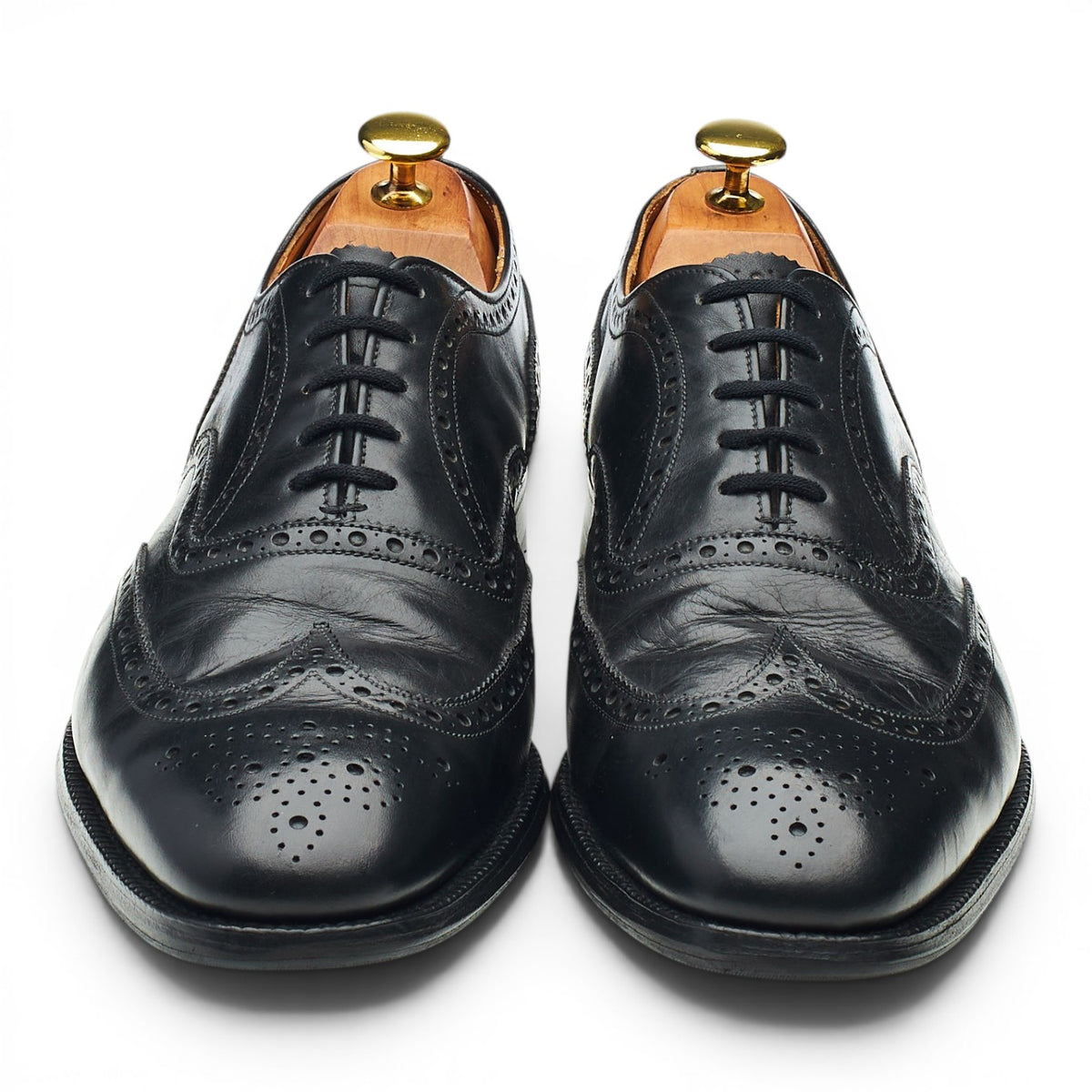 Vintage Black Leather Oxford Brogues UK 8.5 F