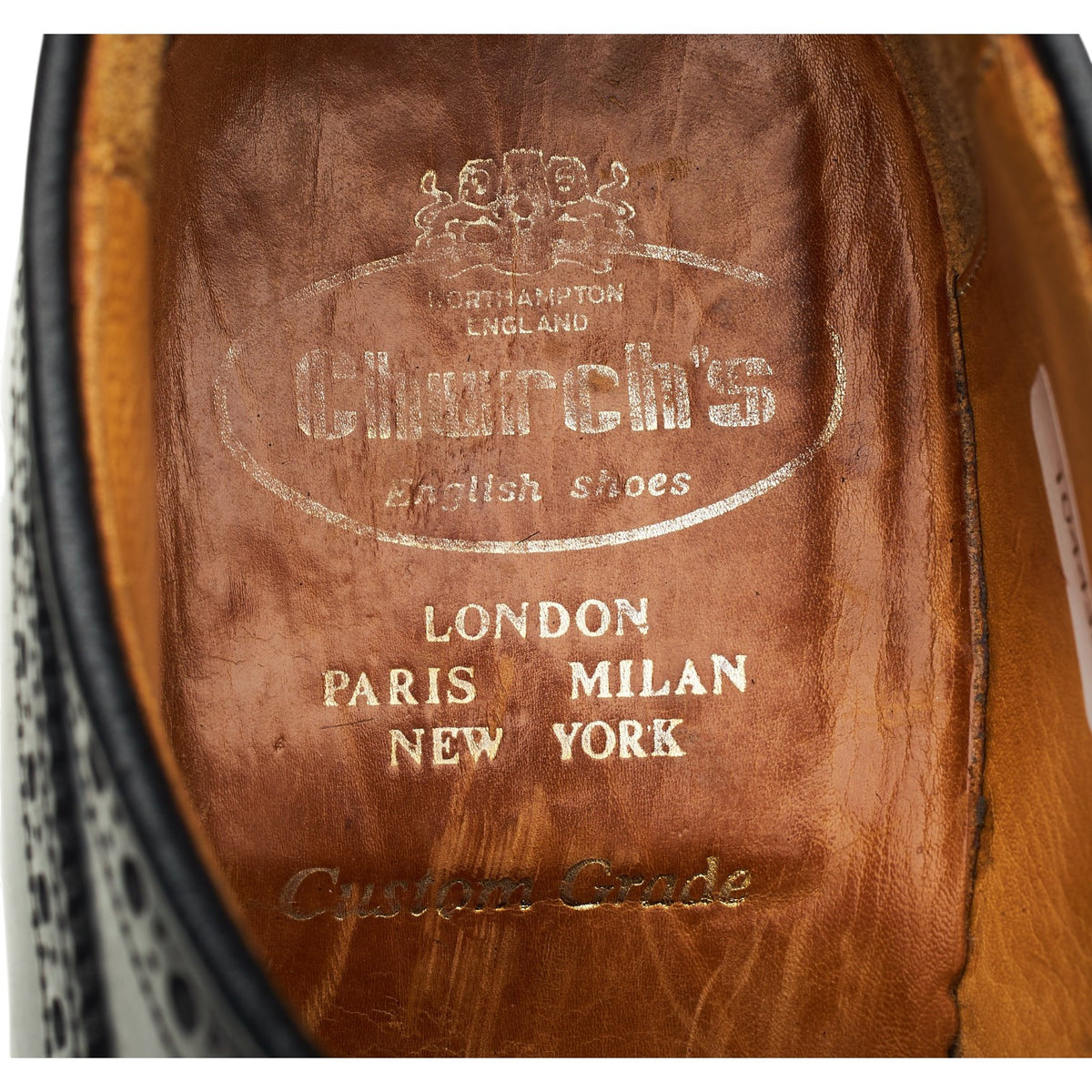 'Grafton' Black Leather Derby Brogues UK 7 G