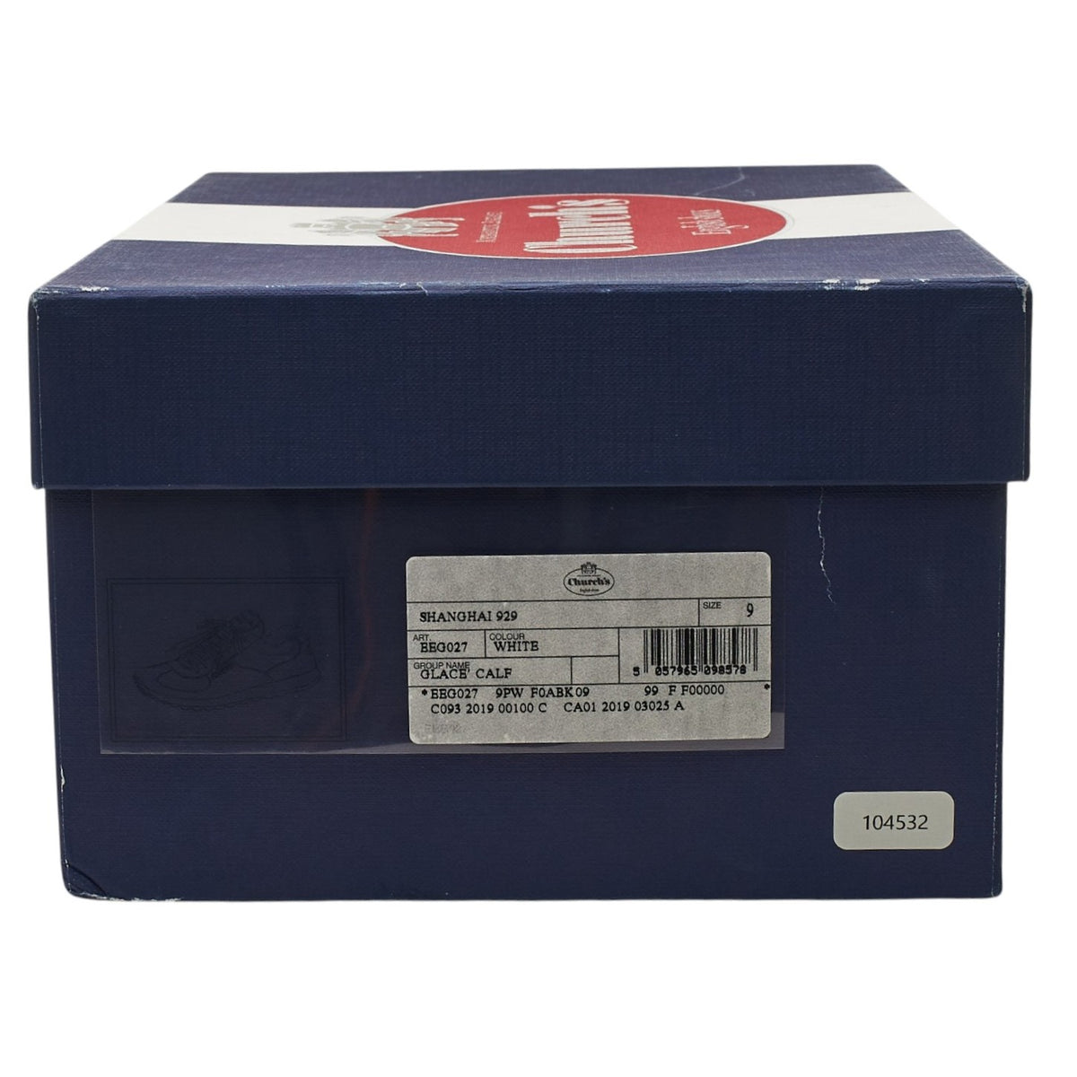 'Shanghai 929' White Leather Sneakers UK 9