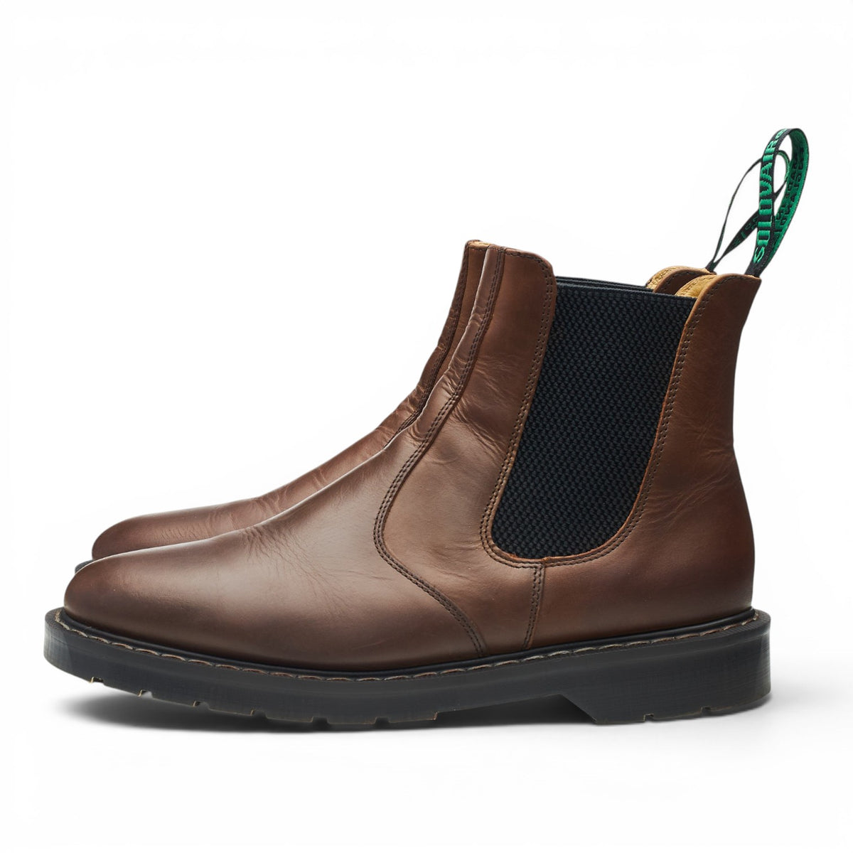 Brown Waxed Leather Chelsea Boots UK 8.5