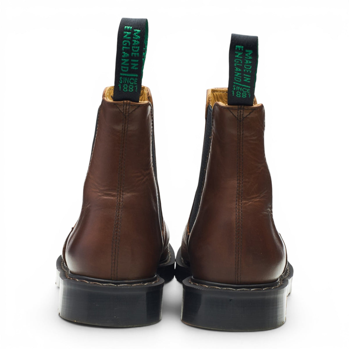 Brown Waxed Leather Chelsea Boots UK 8.5