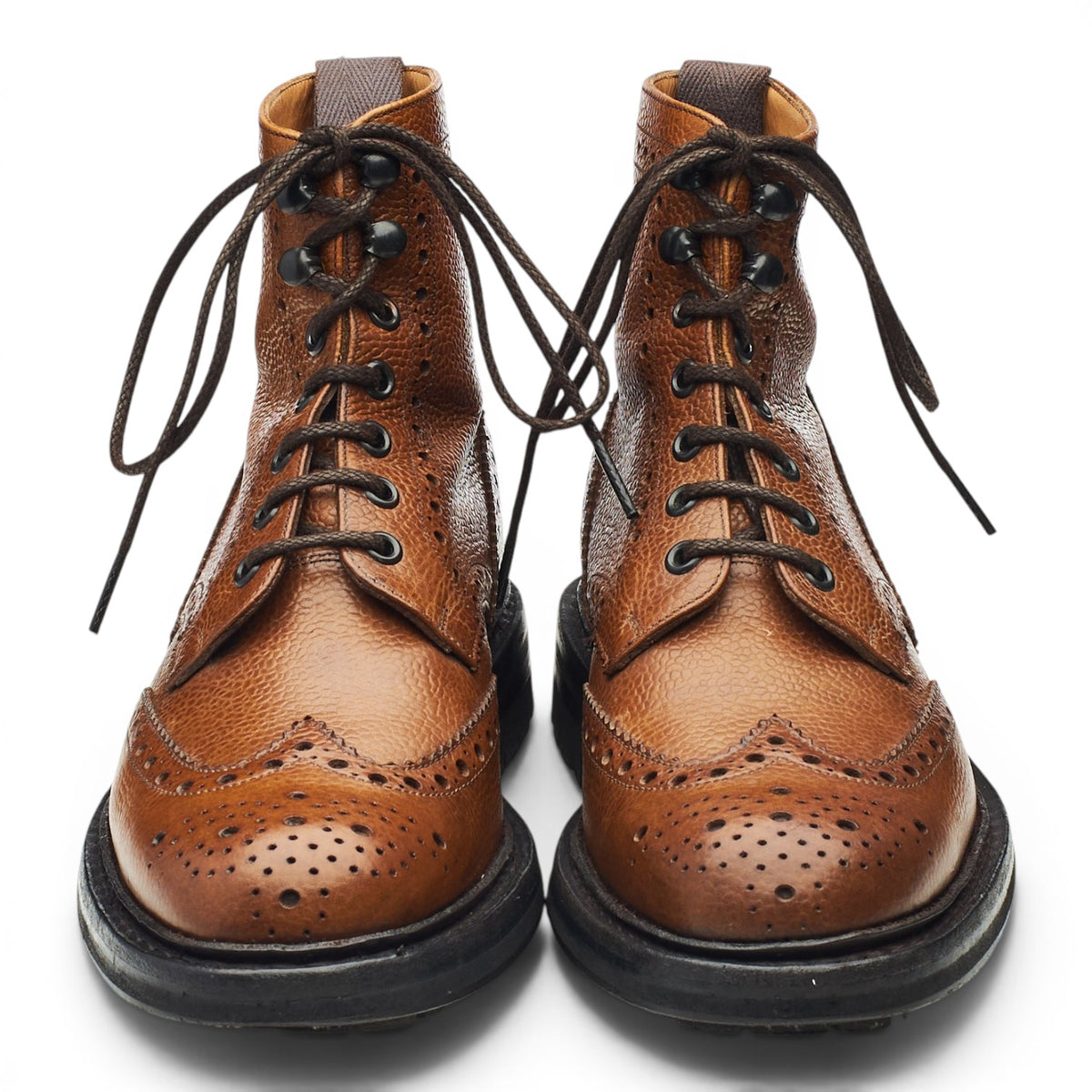 'McFarlane' Tan Brown Grain Brogue Boots UK 5.5 G