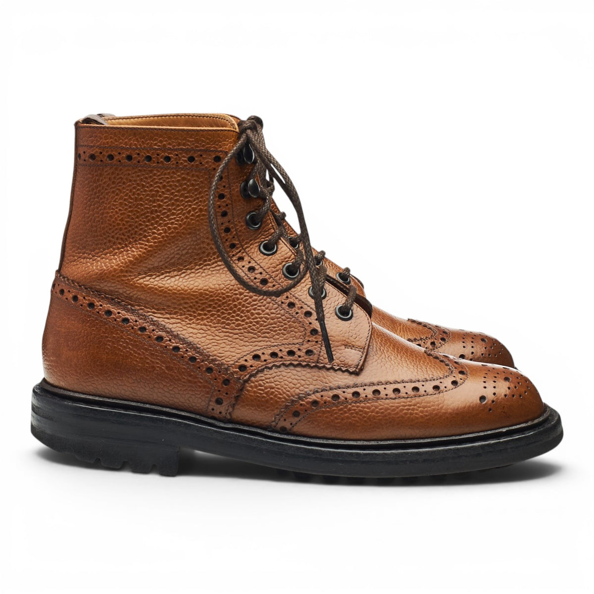 'McFarlane' Tan Brown Grain Brogue Boots UK 5.5 G