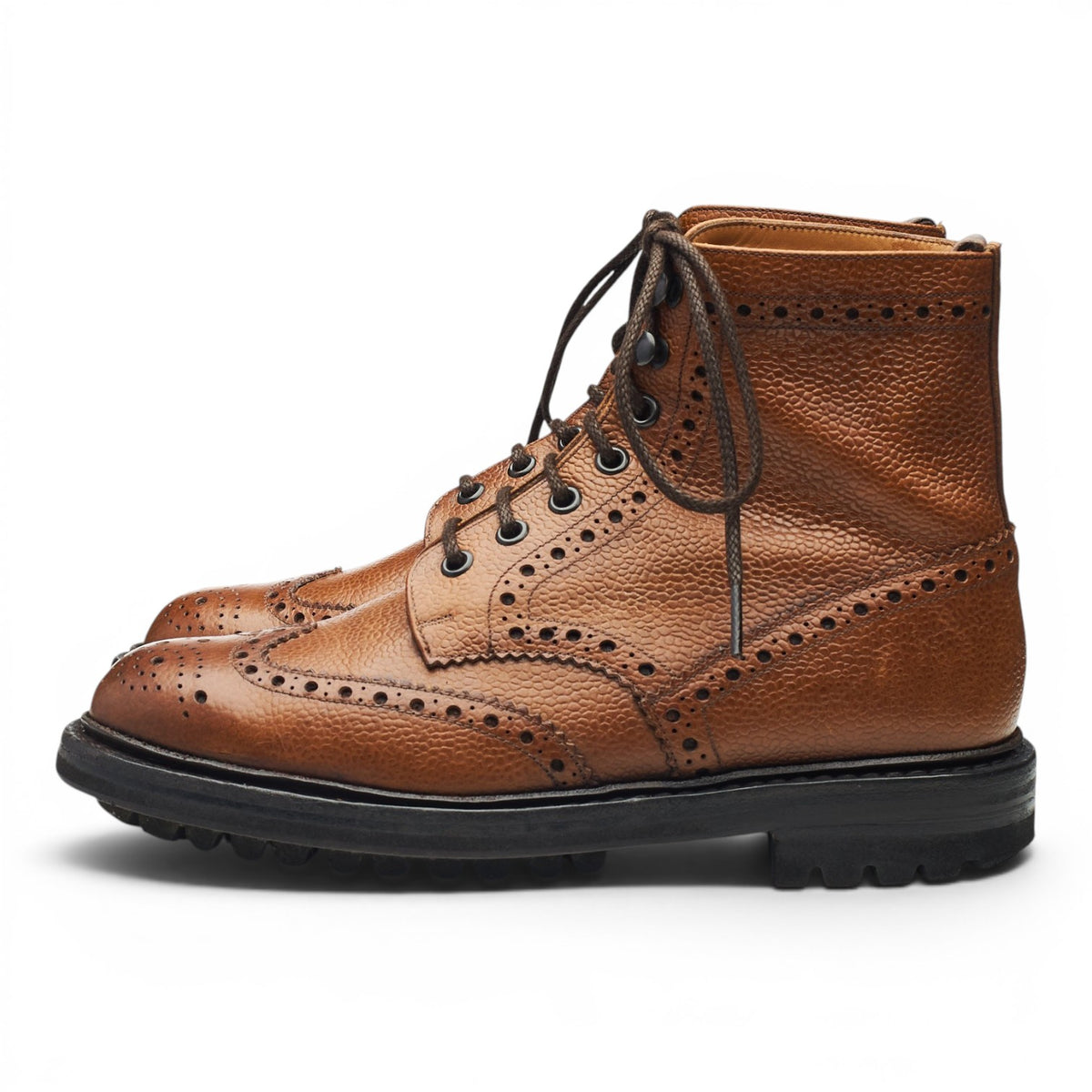 'McFarlane' Tan Brown Grain Brogue Boots UK 5.5 G